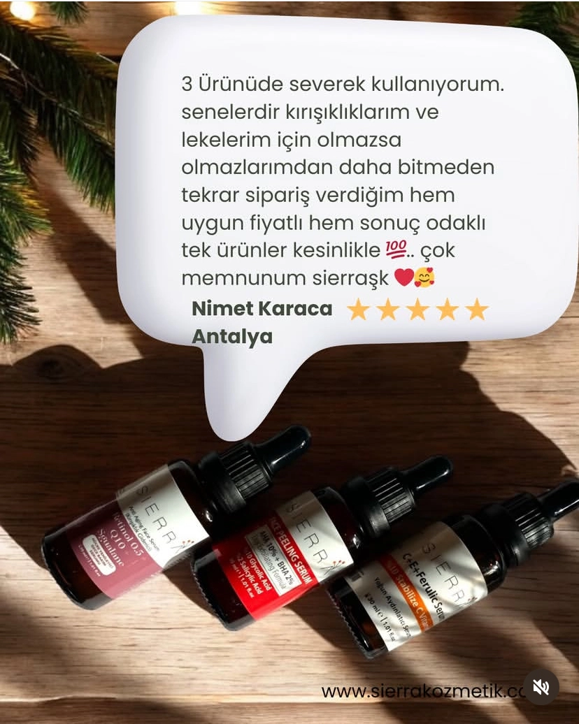 Leke, Kırışıklık ve Donuk Cilde Karşı Güçlü 3’lü Serum Seti